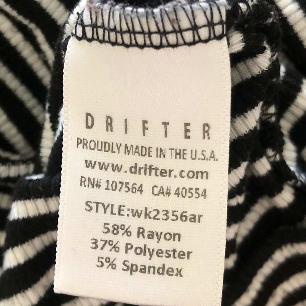 Drifter Stripe Patches Fitted High Neck Top S - Picture 6 of 6